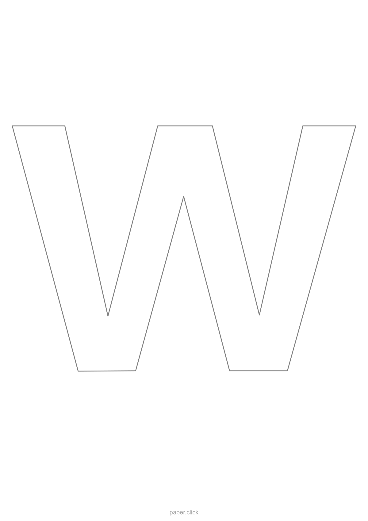 Buchstabe w zum Ausmalen