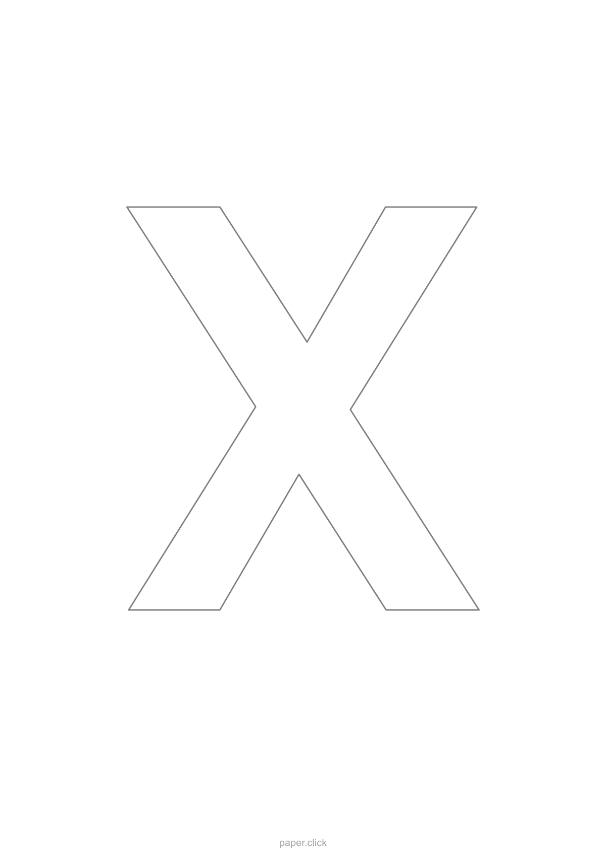 Letter x om in te kleuren