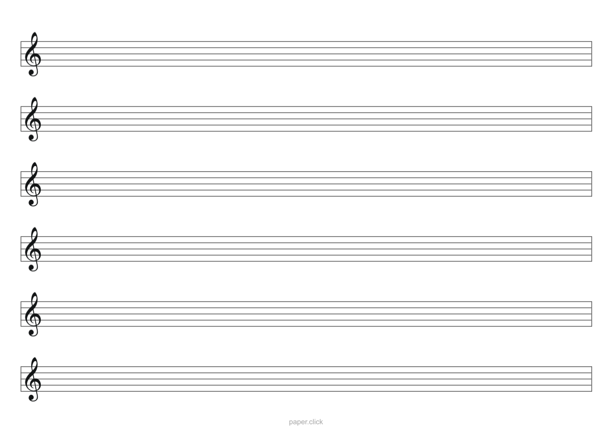 Notenpapier im Querformat