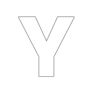 Letter y coloring page