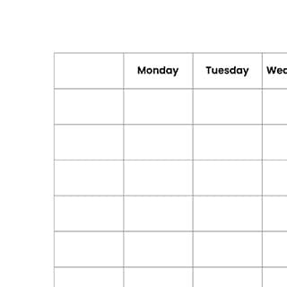 Printable timetable
